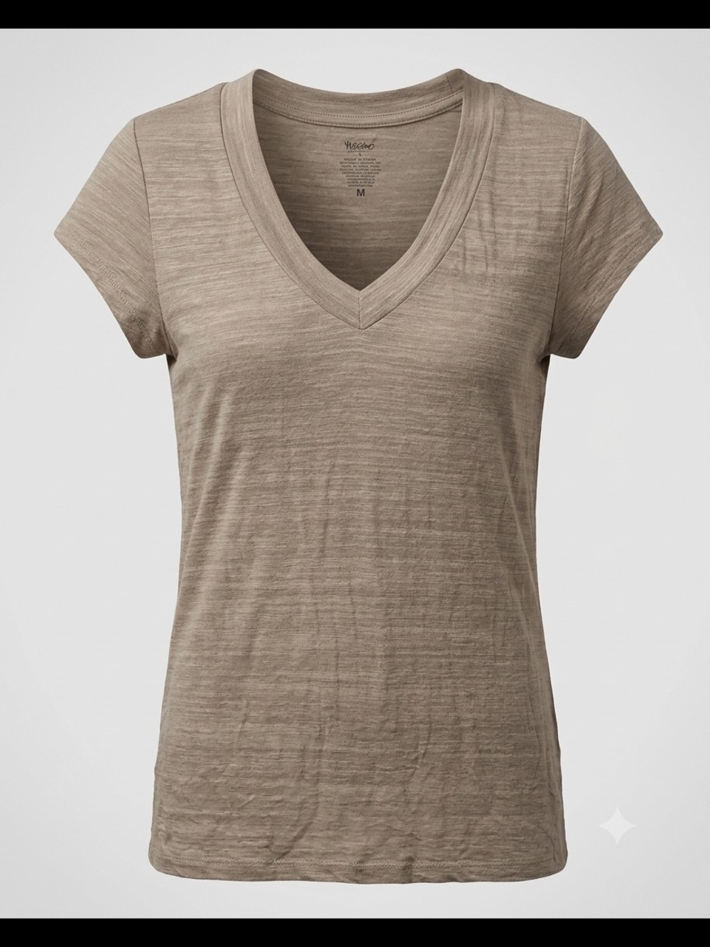Mossimo Supply Co. Women's M Medium Short Sleeve V-Neck Top in Taupe Heather